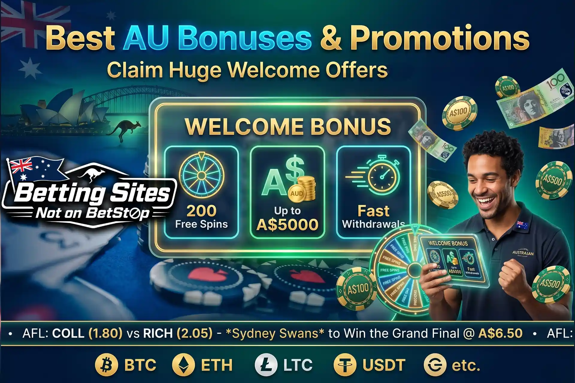 Best bonuses and promotional offers for Australian players using betting sites not on Betstop
